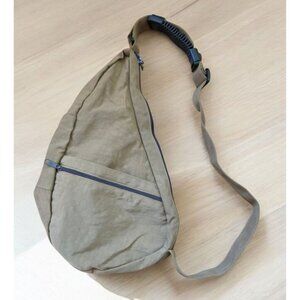 AmeriBag Healthy Back Bag 17" Brownish Distressed Nylon Small Sling Unisex EUC